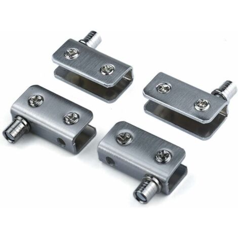 Charnières pour porte en verre, charnière pivotante à 90 degrés, en acier inoxydable, compatibles avec le verre de 5 à 8 mm, sans perçage requis (1/4)