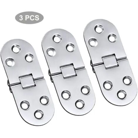 Charnières de table en alliage, charnières en acier inoxydable, charnières de porte pliante pour tables à tiroirs, lot de 3 (1/4)
