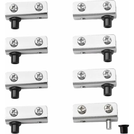 Charnières pour portes en verre, lot de 8 charnières sans cadre, charnières à pincement pour portes en verre de 3 à 6 mm d'épaisseur. (1/5)