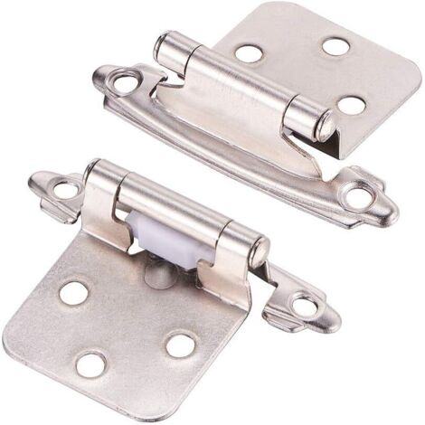 Charnières de porte, 1 paire de charnières pour portes d'armoires, placards, penderies, pour portes de meubles de cuisine (argent)