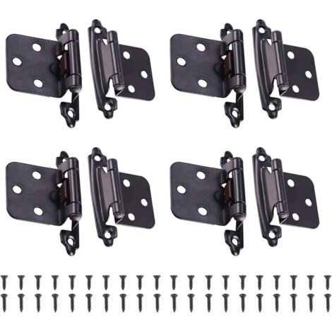 Lot de 8 charnières en acier inoxydable, charnières de porte de placard avec vis, charnières de meubles en acier inoxydable, pour charnières de porte, charnières de placard, charnières de connexion (1/4)