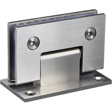 Charnières pour porte en verre sans cadre, accessoires de salle de douche, charnières pour porte en verre à 90 degrés, support de charnière en acier inoxydable pour salle de bain (argenté) (1 pièce) (1/5)
