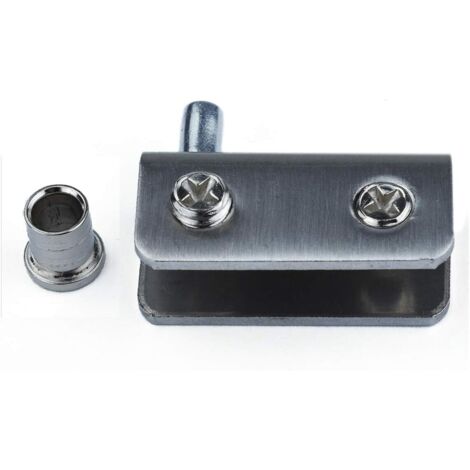 Charnières pour porte en verre (lot de 4), charnière à pivotement à 90°, sans perçage, finition teintée. (1/4)