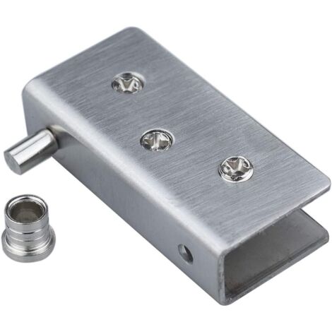 Charnières pour porte en verre (lot de 4), charnière à pivotement à 90°, sans perçage, finition teintée. (1/4)