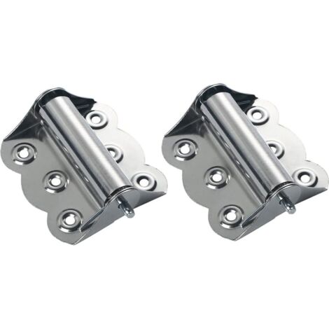 2 charnières de porte à fermeture automatique en acier inoxydable - Charnières de meuble en acier inoxydable - Pièces de rechange pour charnières de porte moustiquaire, argent (1/5)
