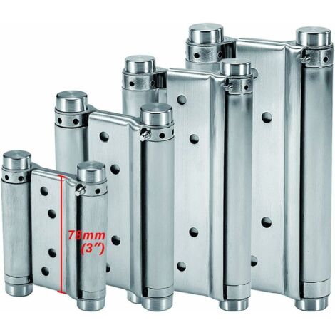 Charnière à ressort (78 mm) à double action en acier inoxydable pour porte battante à fermeture automatique (paquet de 2) (1/4)