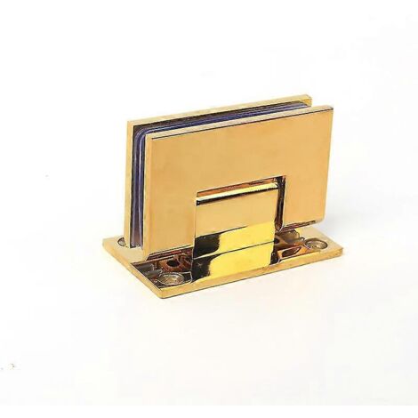 Charnière de porte en verre à 90° pour salle de douche, avec fixation en acier inoxydable chromé doré. Accessoires pour salle de bain. (1/5)
