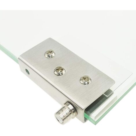 Charnières pour porte en verre (lot de 4), charnière à pivotement à 90°, sans perçage, finition teintée. (1/4)