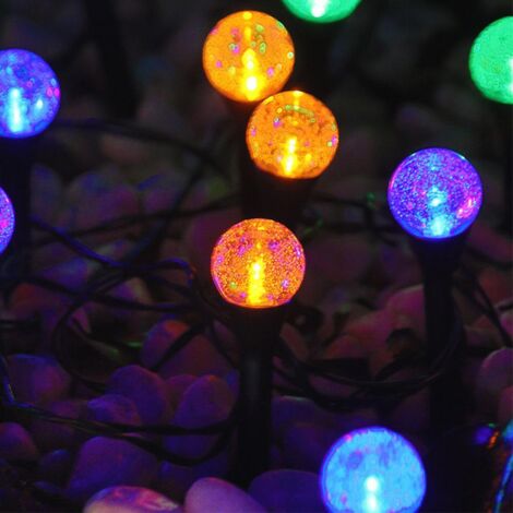Guirlande lumineuse solaire d'extérieur 10 en 1 à bulles multicolores (1/2)