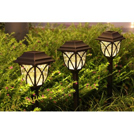 Lampes solaires de sol, piquets pour terrasse, allée et jardin - Jaune (1/3)