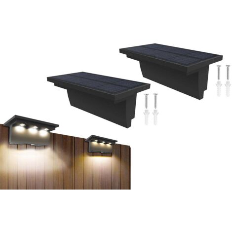 Lot de 2 lampes solaires décoratives étanches pour clôture, jardin ou extérieur. (1/5)