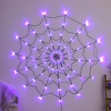 Décoration lumineuse LED en forme de toile d'araignée pour Halloween, jardin ou cour (1/5)