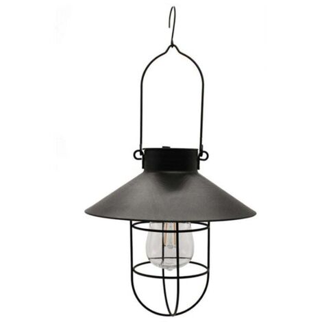 Lanterne solaire suspendue à LED, lampe décorative extérieure résistante à l'eau pour jardin, terrasse ou patio - Noir (1/5)