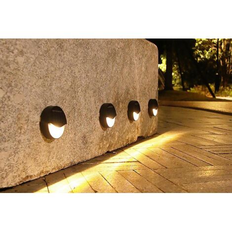 Lot de 2 lampes solaires pour marches, clôtures, jardin et extérieur - Jaune (1/3)