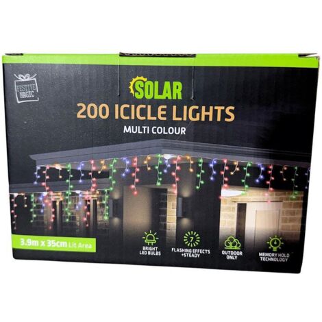 Guirlande lumineuse solaire stalactite 200 multicolore (1/4)