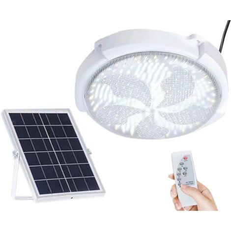 Suspension solaire avec télécommande, lampe de plafond pour intérieur/extérieur, grange, abri de jardin, gazebo, garage (1/5)