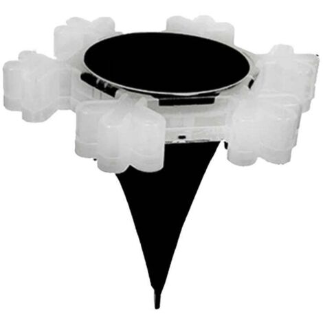 Lampe solaire LED flocon de neige, applique murale solaire pour jardin, éclairage enterré - Blanc (1/4)