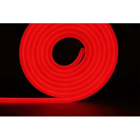 Bande LED néon flexible de 3 m, résistante à l'eau, 5 V CC, éclairage extérieur - Rouge (1/2)