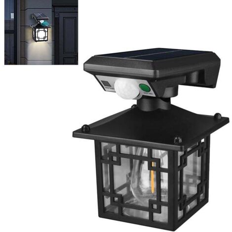 Applique murale solaire extérieure à détecteur de mouvement LED avec 3 modes d'éclairage et étanchéité IP65 (1/5)