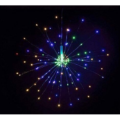 Guirlande lumineuse solaire à 200 LED, effet feu d'artifice, étanche, 40 branches (1 paquet, couleur) (1/4)