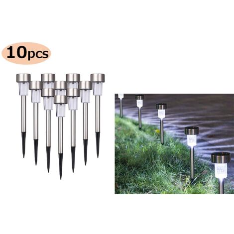 Lampes solaires de jardin à LED pour allée et pelouse (10 pièces) (1/4)