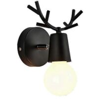 DWW-Noir Applique murale Applique Moderne Cerf
