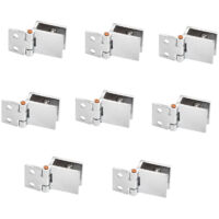 Ensemble de 8 charnières pour portes en verre, pince rectangulaire réglable de 5 à 8 mm, pince simple pour charnières de portes de placard