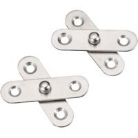 Lot de 8 charnières de porte pivotantes à 360° en acier inoxydable 57 mm x 16 mm