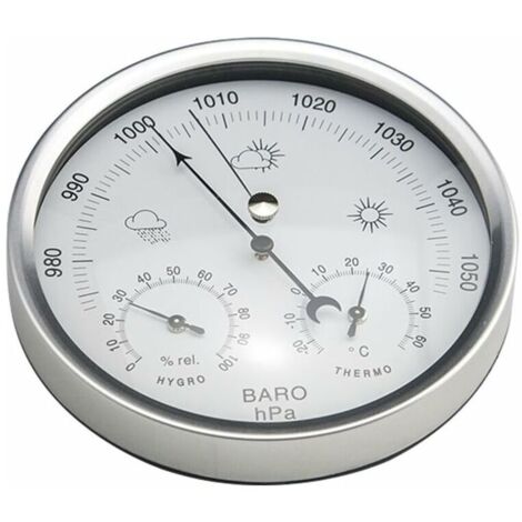 Station météo baromètre à cadran analogique avec thermomètre hygromètre mesures de pression atmosphérique simplicité et facile à lire-- (1/4)