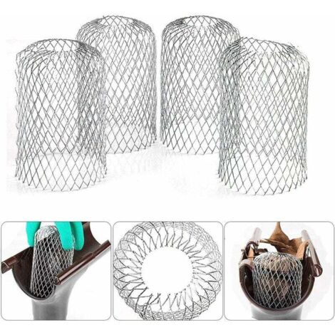 Lot de 4 grilles de filtre en aluminium pour gouttière Protection de gouttière pour gouttière Protection de tuyau de descente (1/5)