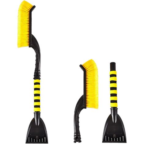 Grattoir à glace de voiture, brosse à neige, brosse à neige pour pare-brise d'hiver, brosse à neige, convient pour portes de voiture, capots et rétroviseurs Rouge (1/5)