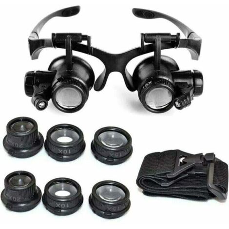 Loupe Serre Tête Loupe Frontale Lunettes grossissantes Allumage LED Grossissements de 10x, 15x, 20x et 25x TRIMEC (1/4)