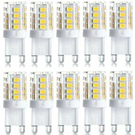Lot de 10 Projecteur LED, lumière décorative LED, ampoule LED G9, 5 W blanc chaud blanc froid, ampoules LED à économie d'énergie, ampoule halogène de rechange, AC 230 V non dimmable (1/4)