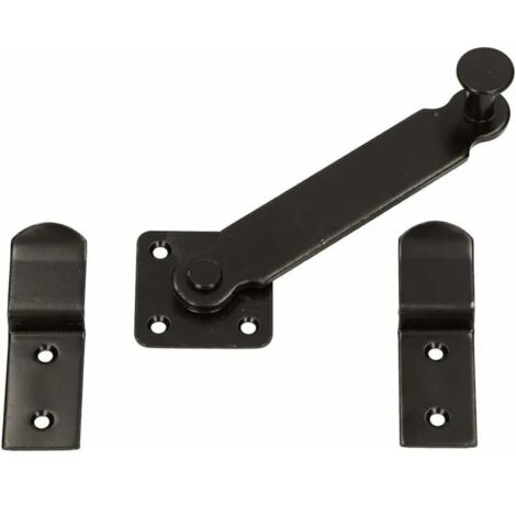 Loquet à Levier pour volet 140 mm Verrou de volet Double Porte Revêtement en Poudre Noir (1/5)