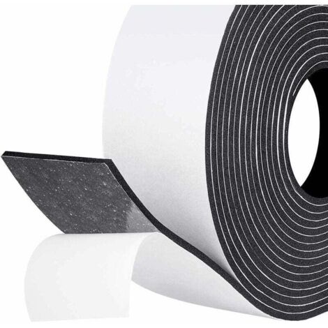 Debuns – Joint adhésif d'isolation phonique 50mm x 3mm x 5m – Caoutchouc mousse anti-froid – Protection contre les courants d'air et nuisances sonores