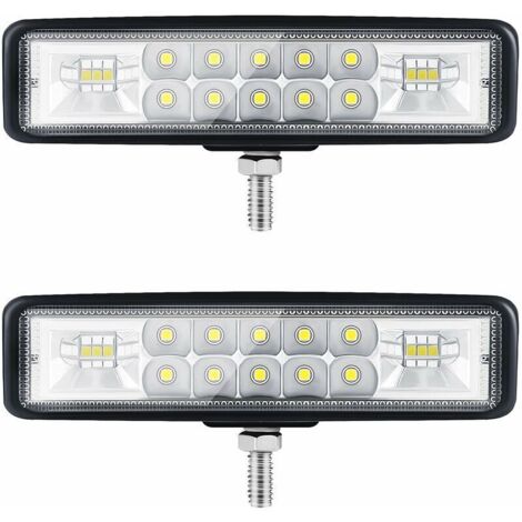 6” Phare LED Moto Phare de Travail led Tracteur 2 Rangs 9-36V 120W 12000LM 6000K Combinaison Spotlight+Floodlight Barre LED Off-road Phare Led 4x4 Pods d'éclairage LED pour Camions SUV Moto (1/5)