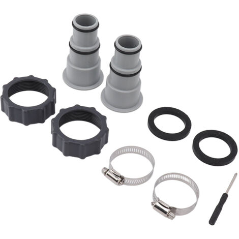 2 adaptateurs de tuyau de piscine avec collier de remplacement, adaptateur de tuyau de pompe à connexion filetée pour Intex Fit ARU,de DEBUNS (1/5)