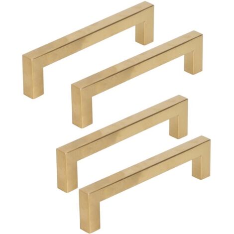 4 pièces. Poignée de porte d'armoire de cuisine en acier inoxydable doré, poignées de remplacement pour placard, 12x12x193mm (1/5)