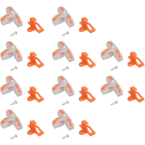 10 PCS Ensemble de connecteurs de fils Type T Coque PC en cuivre Transparent Bornier à épissure rapide Orange,DUBUNS (1/4)