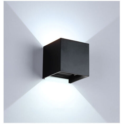 Applique Murale Interieur/Exterieur 12W 6000-6500K Applique Murales Exterieur Angle de faisceau réglable Lampe Murale Etanche IP65 - Noir (1/5)
