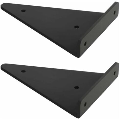 Support D'étagère en Triangle en Métal Flottant,Equerre Etagere Mural Aveugles Dissimulés,Chambre à Coucher Salon Salle de Bain Bricolage Décoration Support,2 Pièces (23x17cm/9.1x6.7in,black),de DEBUN