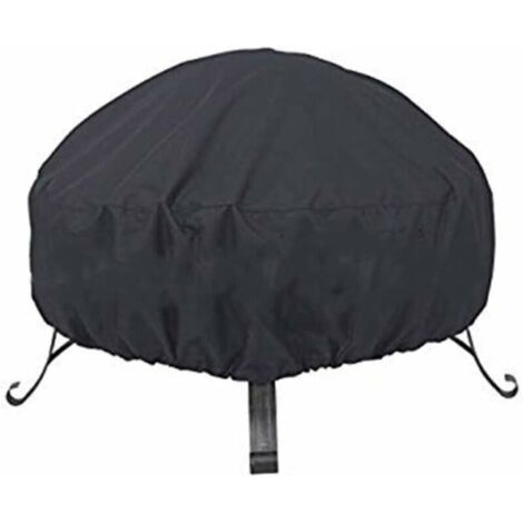 Housse De Protection Multi-Usage Pour Brasero Rond Noir Étanche À La Poussière Avec Cordon De Serrage Pour Poêle (L : 92 X 31 Cm) (1/5)