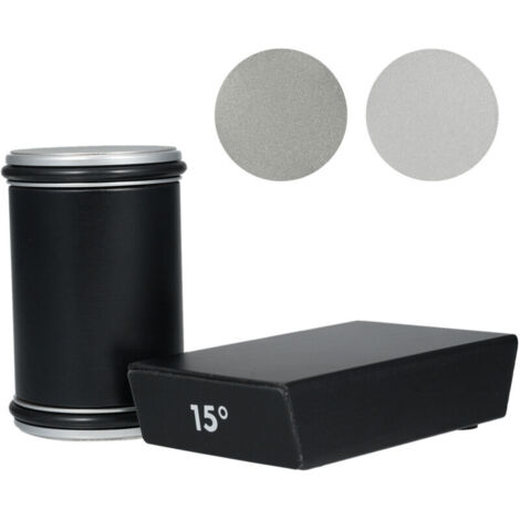Aiguiseur de couteaux Kit d'affûtage de couteaux à roulettes Aiguiseur de couteaux de cuisine avec 2 blocs d'affûtage Affûtage de couteaux à 15 et 20 degrés,de DEBUNS