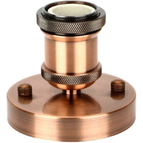 Ulisem Edison Douille De Lampe E27 Vintage Adaptateur Lumière Socket Rétro Lustre Sans Fil En Céramique à L'intérieur, 1 Pack, Laiton Antique Rouge (1/5)