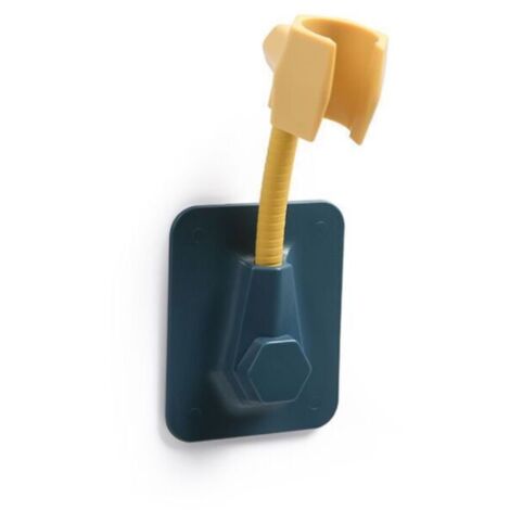 Ulisem Triomphe Support de douche à main Support de douche mural réglable Support de pomme de douche Support mural adhésif en plastique ABS sans support de forage bleu (1/5)