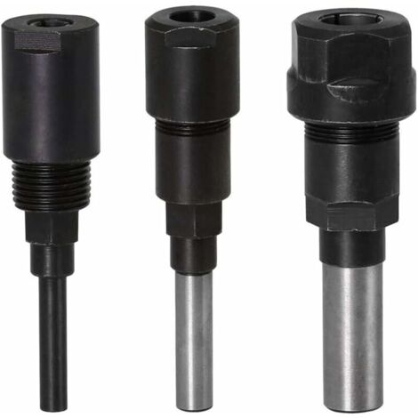 Ulisem Router Collet Extension Bit de routeur Extension de collet et rognage Découpage Machine de gravure Extender Porte-mandrin de travail du bois Fraise (1/4 Shank+8MM Shank+1/2 Shank) (1/5)
