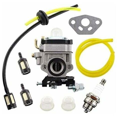 Ulisem Kit de Carburateur pour Débroussailleuse AL-KO Alko, Modèles BC410, BC4535, BC4125, avec Tuyau et Filtre à Essence.