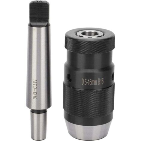 Ulisem Pour perceuse à colonne MT3‑B16 mandrin sans clé 0.5-16mm dispositif de serrage rapide conique morse adapté à la perceuse à colonne, fraiseuse, tour (1/4)