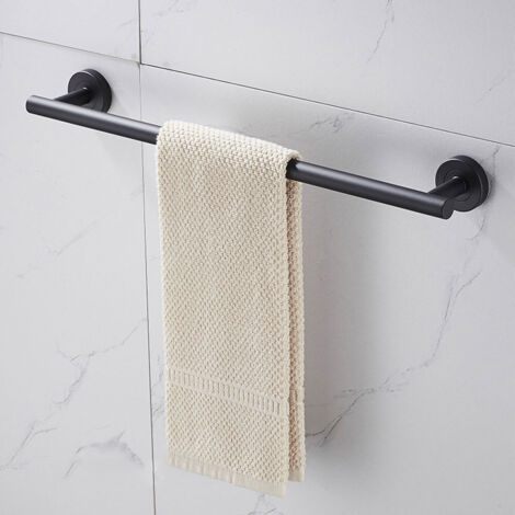 Barre porte-serviettes murale simple en acier inoxydable, accessoire de salle de bain (1/4)