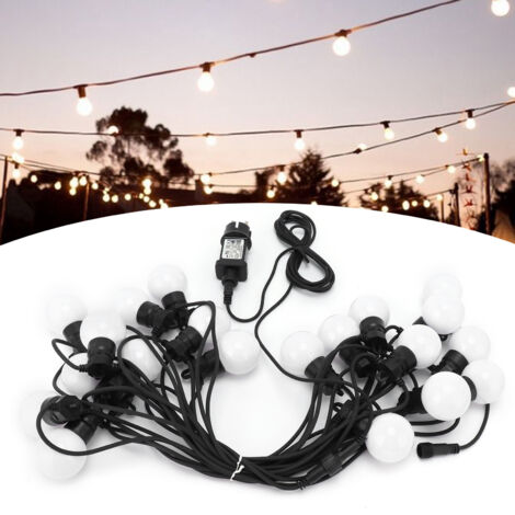 Guirlande lumineuse ampoules G50 étanche 10 m 20 LED pour décoration extérieure festive Blanc chaud (1/5)